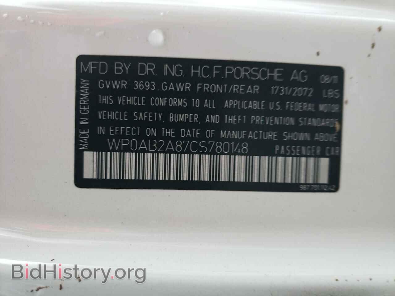 2012 PORSCHE CAYMAN - VIN: WP0AB2A87CS780148 - Фото 12