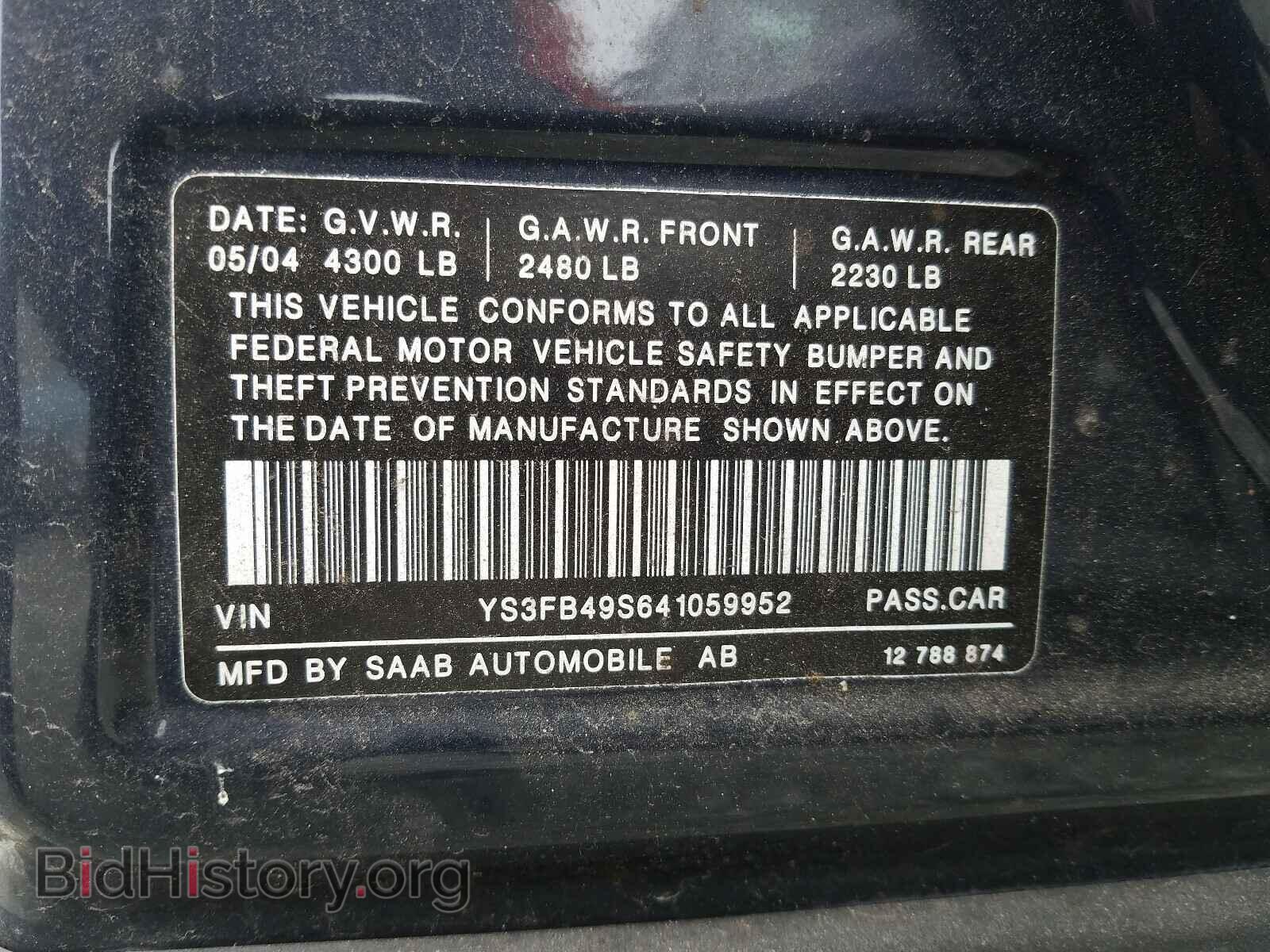 2004 SAAB 9 3 - VIN: YS3FB49S641059952 - Photo 10