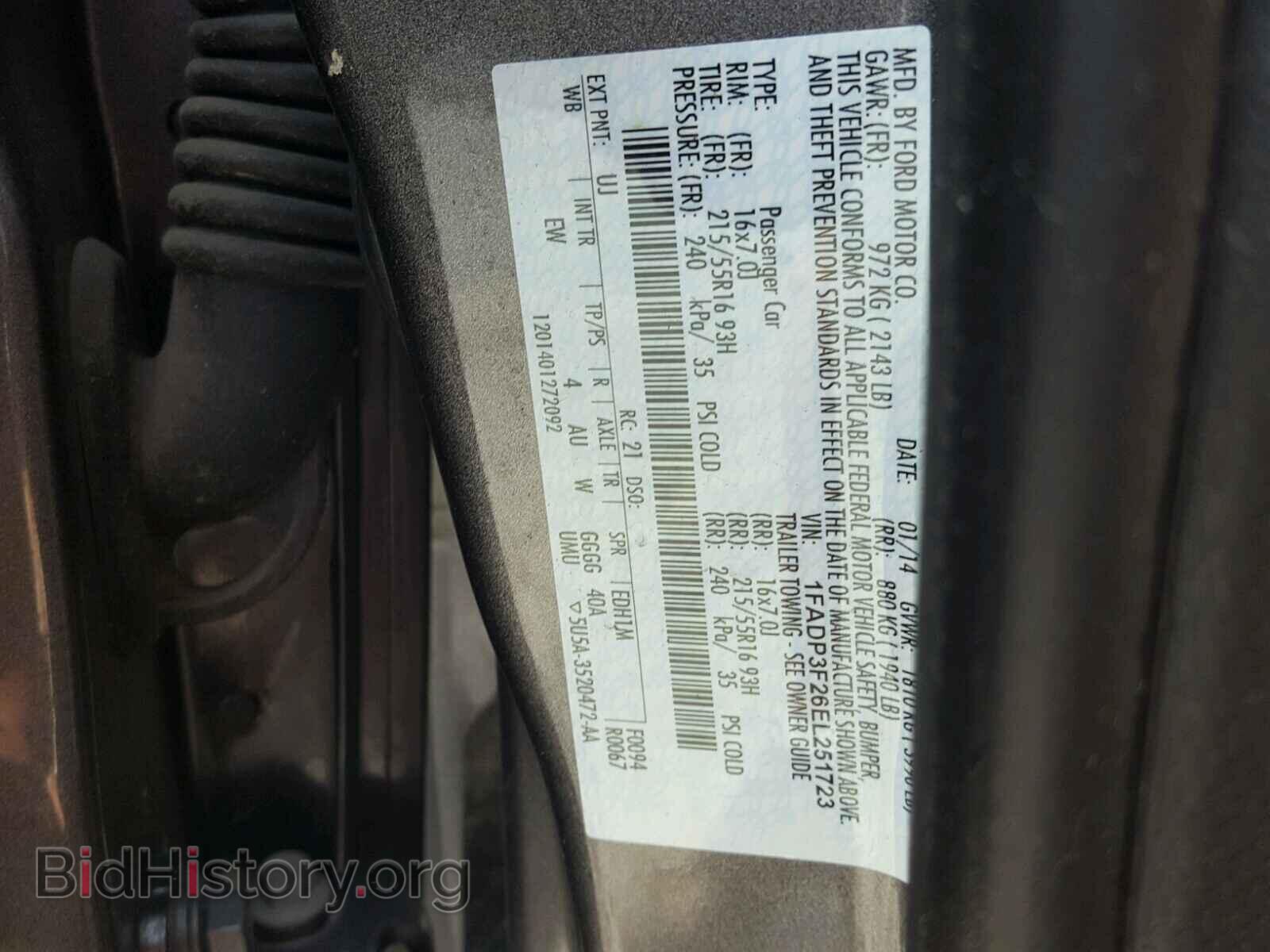 2014 FORD FOCUS - VIN: 1FADP3F26EL251723 - Фото 10