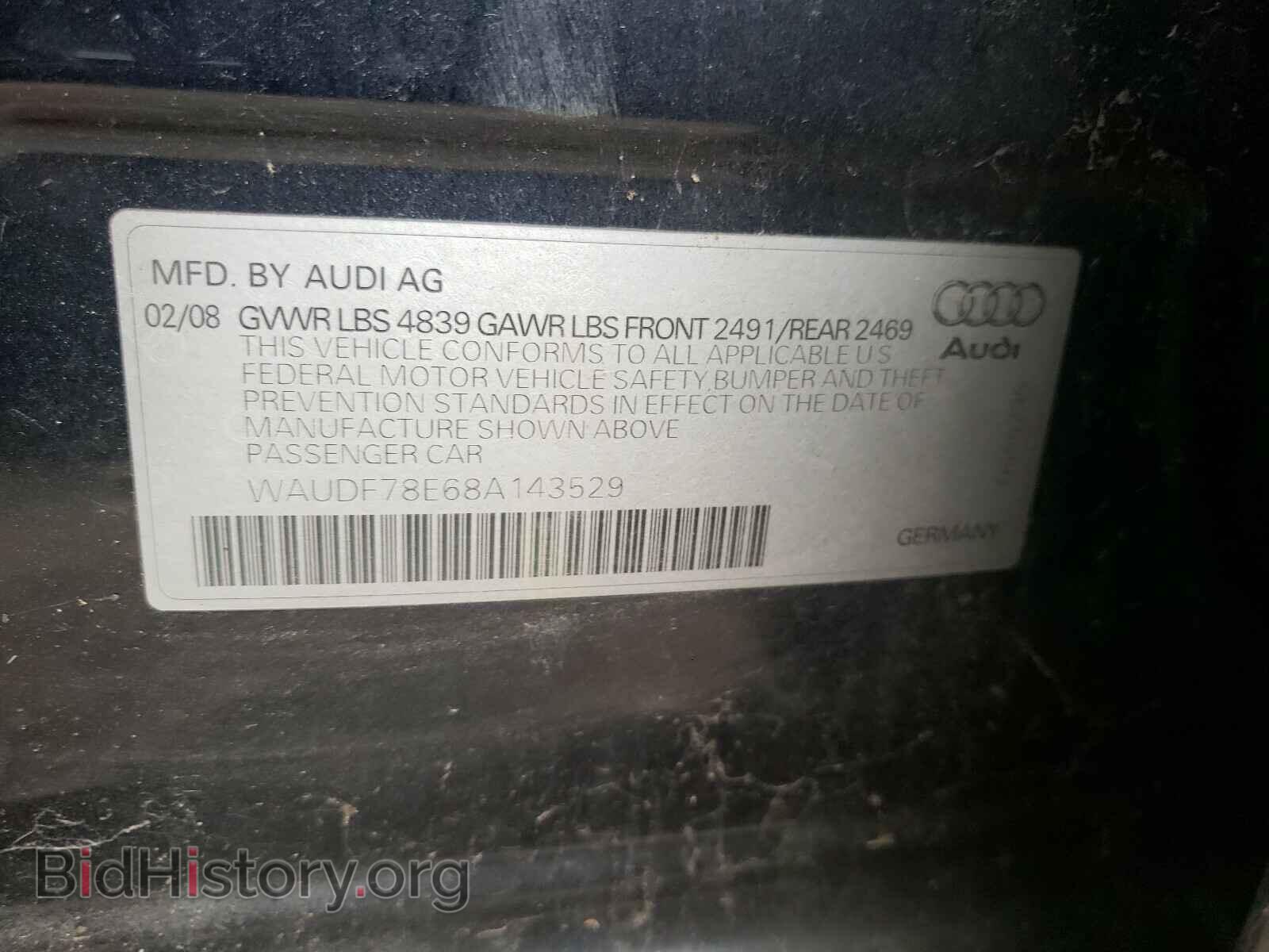2008 AUDI A4 - VIN: WAUDF78E68A143529 - Фото 10