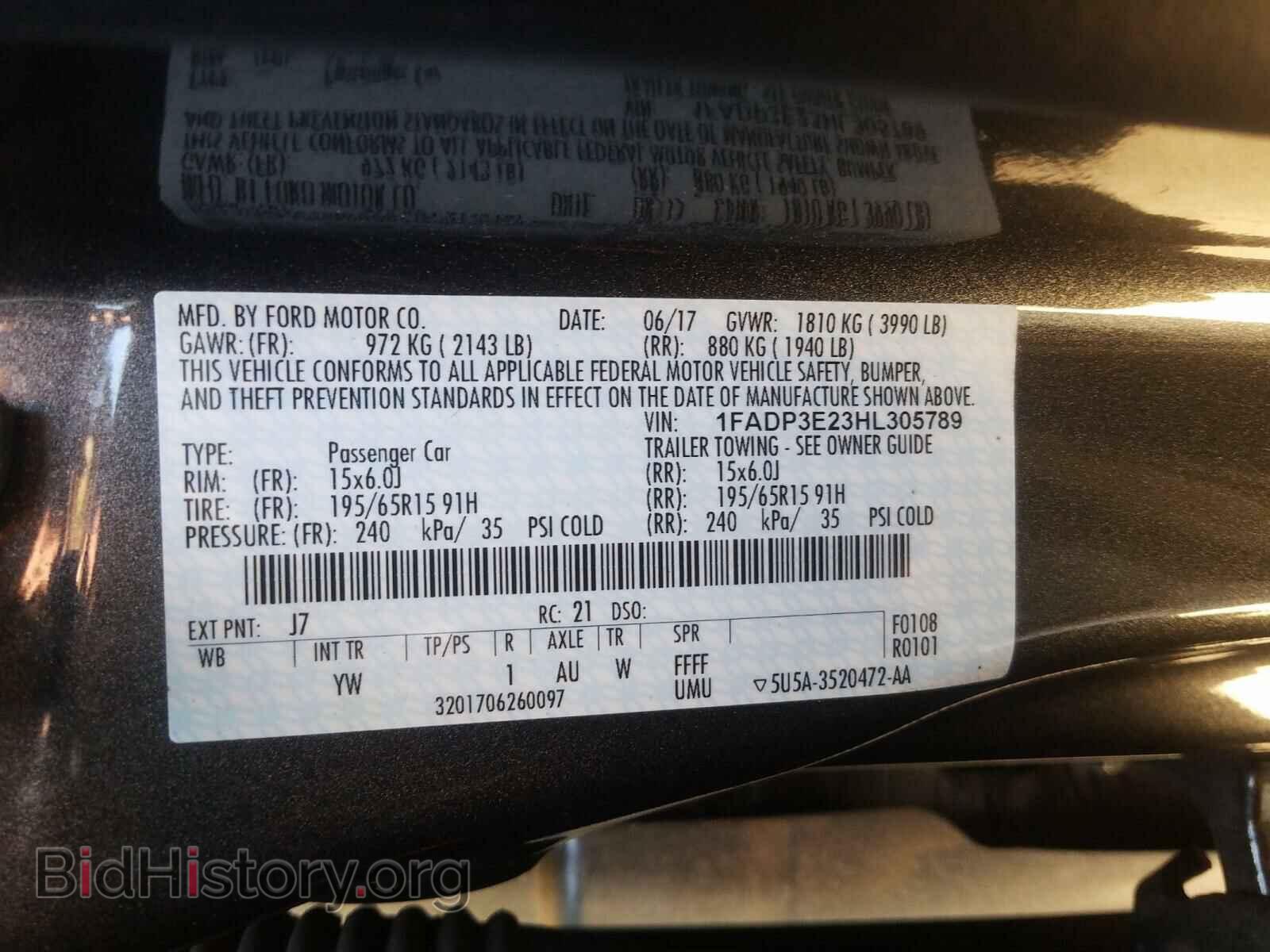2017 FORD FOCUS - VIN: 1FADP3E23HL305789 - Фото 10