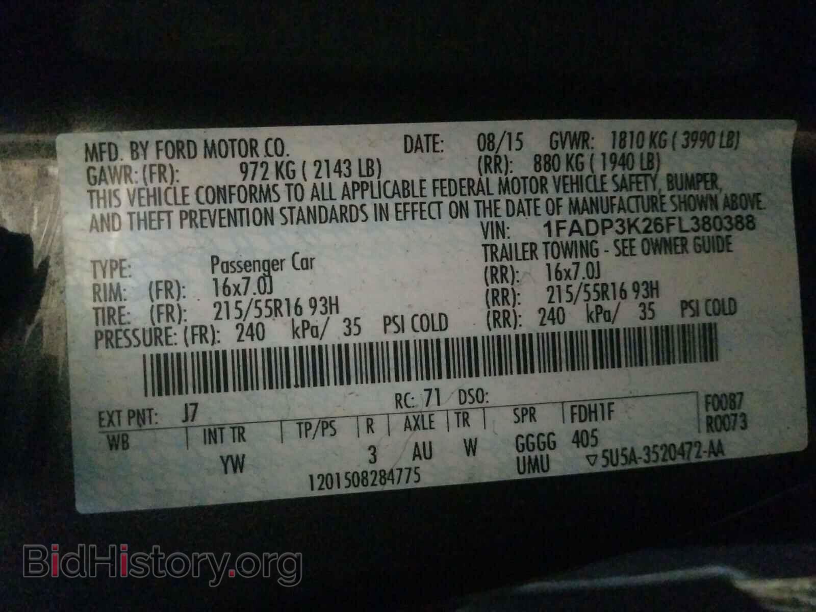 2015 FORD FOCUS - VIN: 1FADP3K26FL380388 - Фото 10