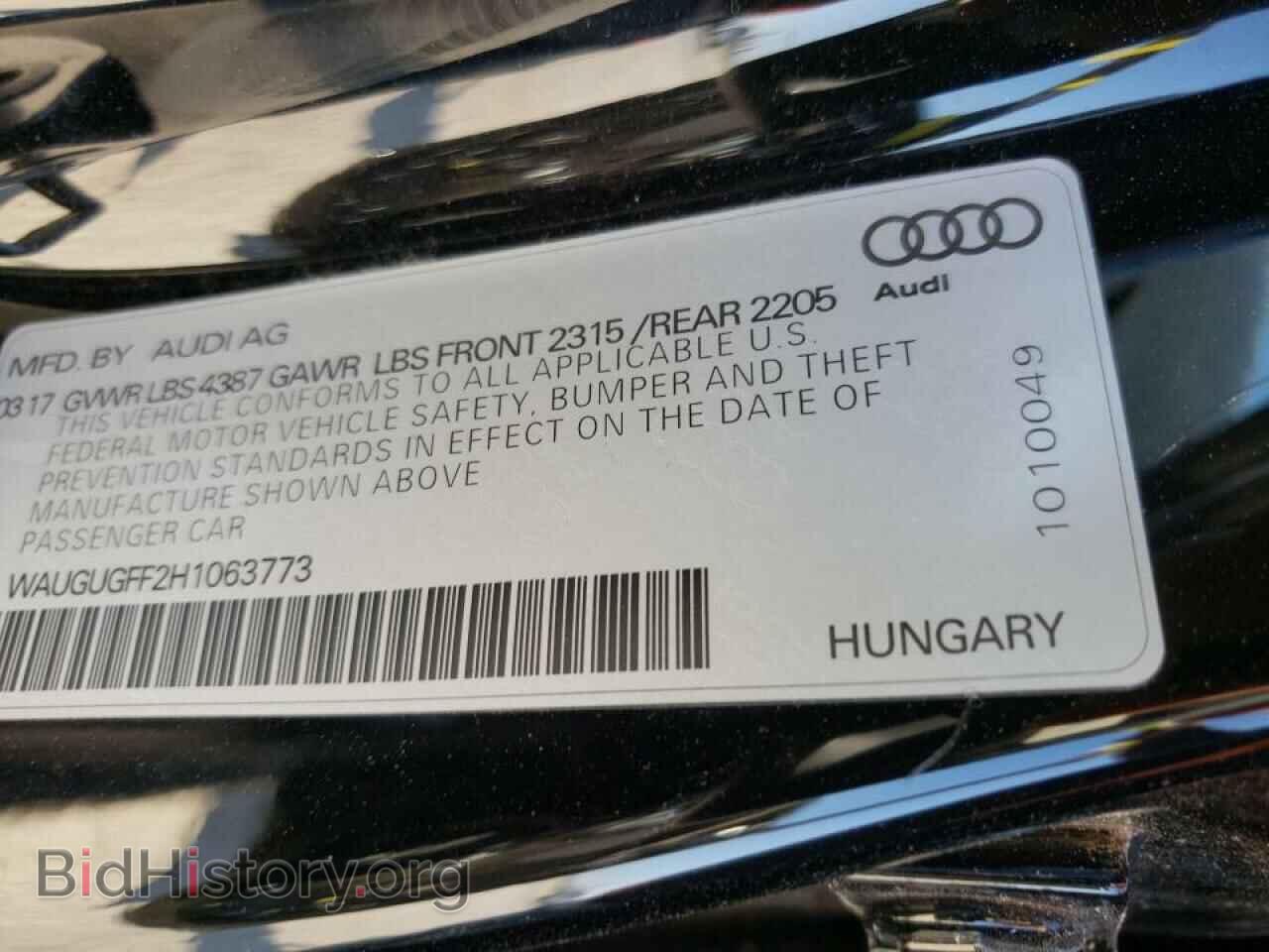 2017 AUDI A3 - VIN: WAUGUGFF2H1063773 - Photo 10