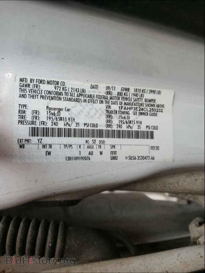 2012 FORD FOCUS - VIN: 1FAHP3E24CL250232 - Фото 10