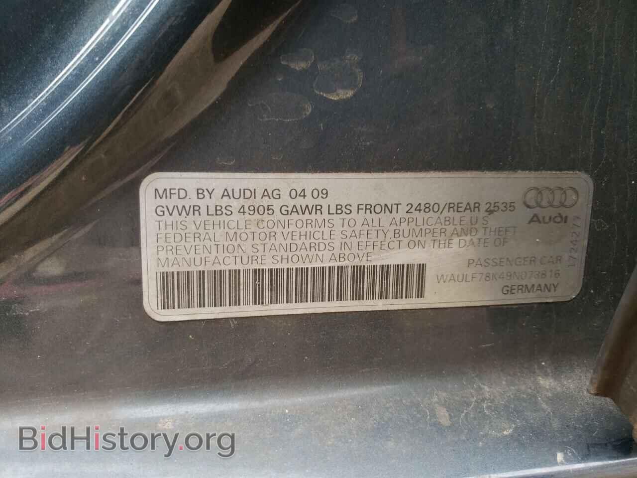 2009 AUDI A4 - VIN: WAULF78K49N073816 - Фото 12