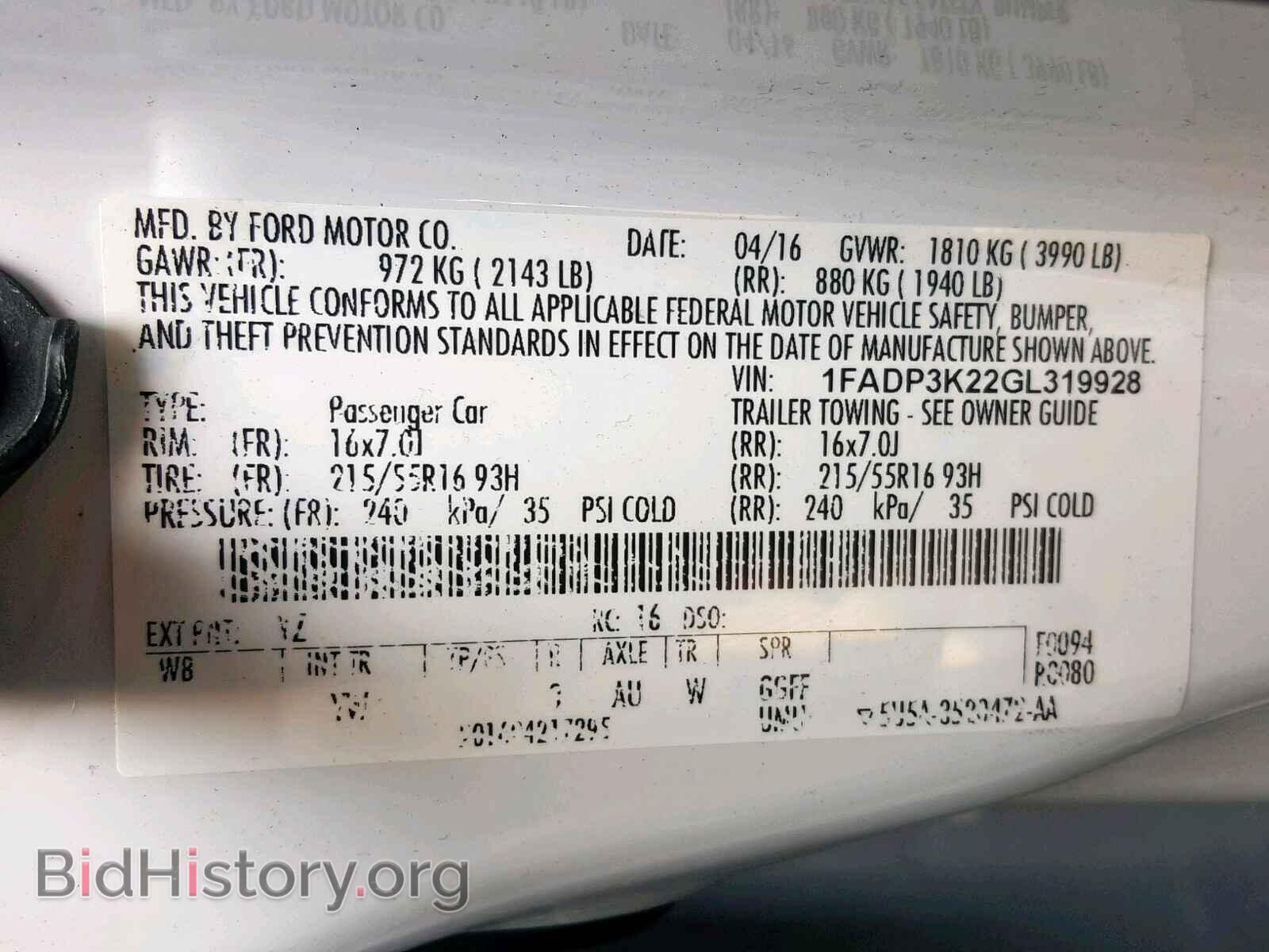 2016 FORD FOCUS SE - VIN: 1FADP3K22GL319928 - Фото 10