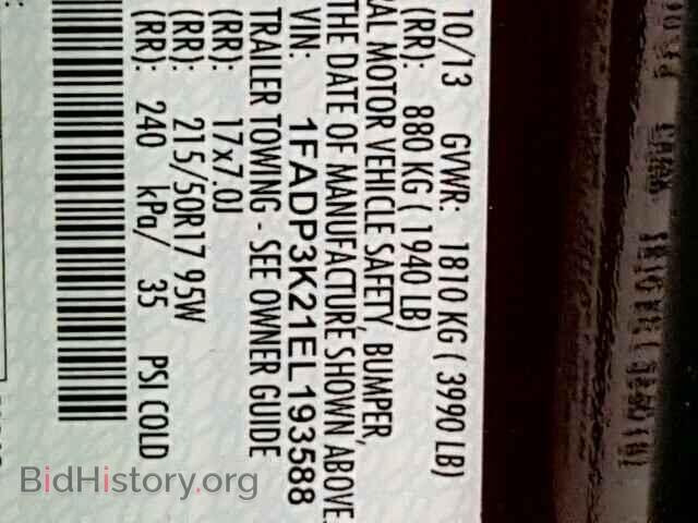 2014 FORD FOCUS - VIN: 1FADP3K21EL193588 - Фото 10
