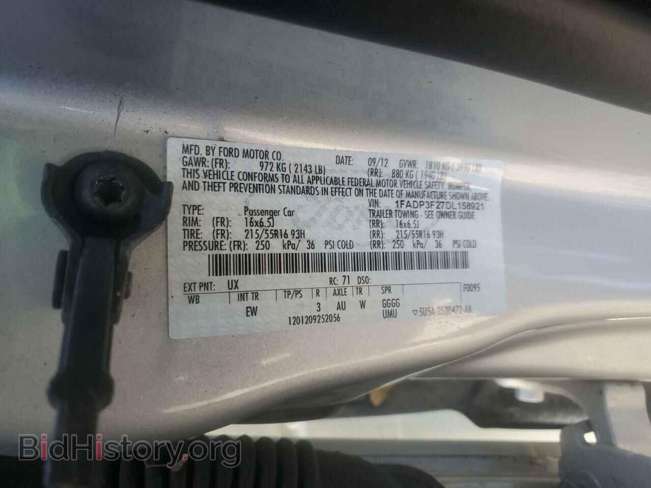 2013 FORD FOCUS - VIN: 1FADP3F27DL158921 - Фото 12