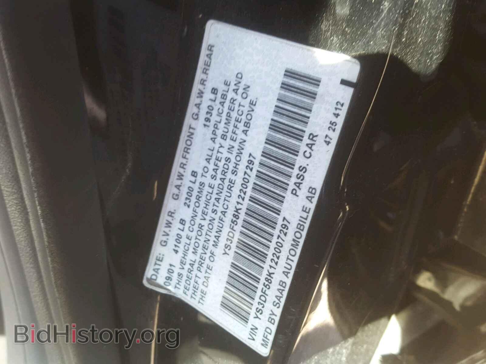 2002 SAAB 9 3 - VIN: YS3DF58K122007297 - Photo 10