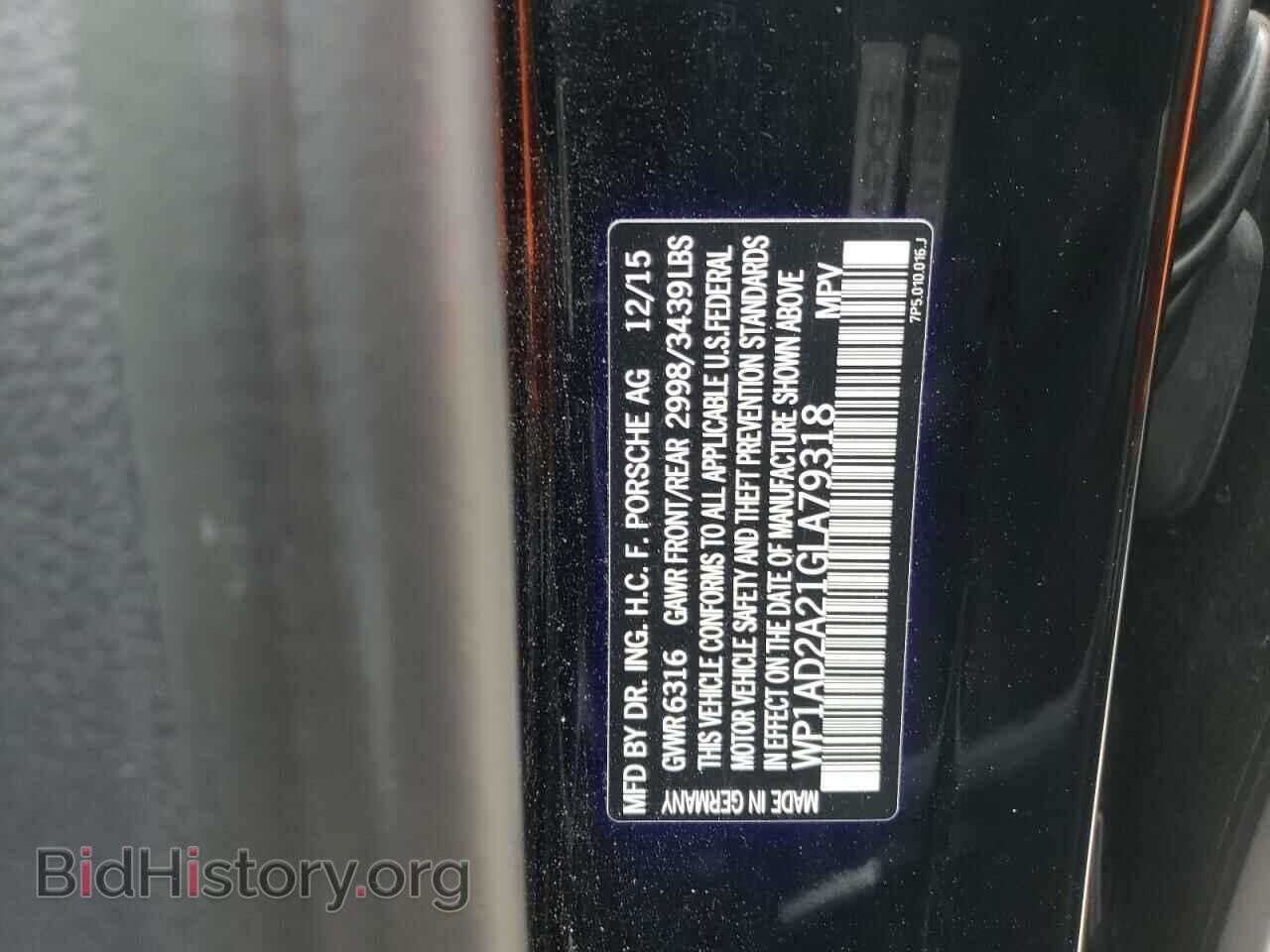2016 PORSCHE CAYENNE - VIN: WP1AD2A21GLA79318 - Фото 10