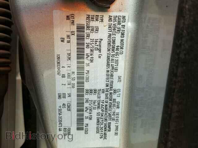2013 FORD FOCUS - VIN: 1FADP3K27DL301176 - Фото 10