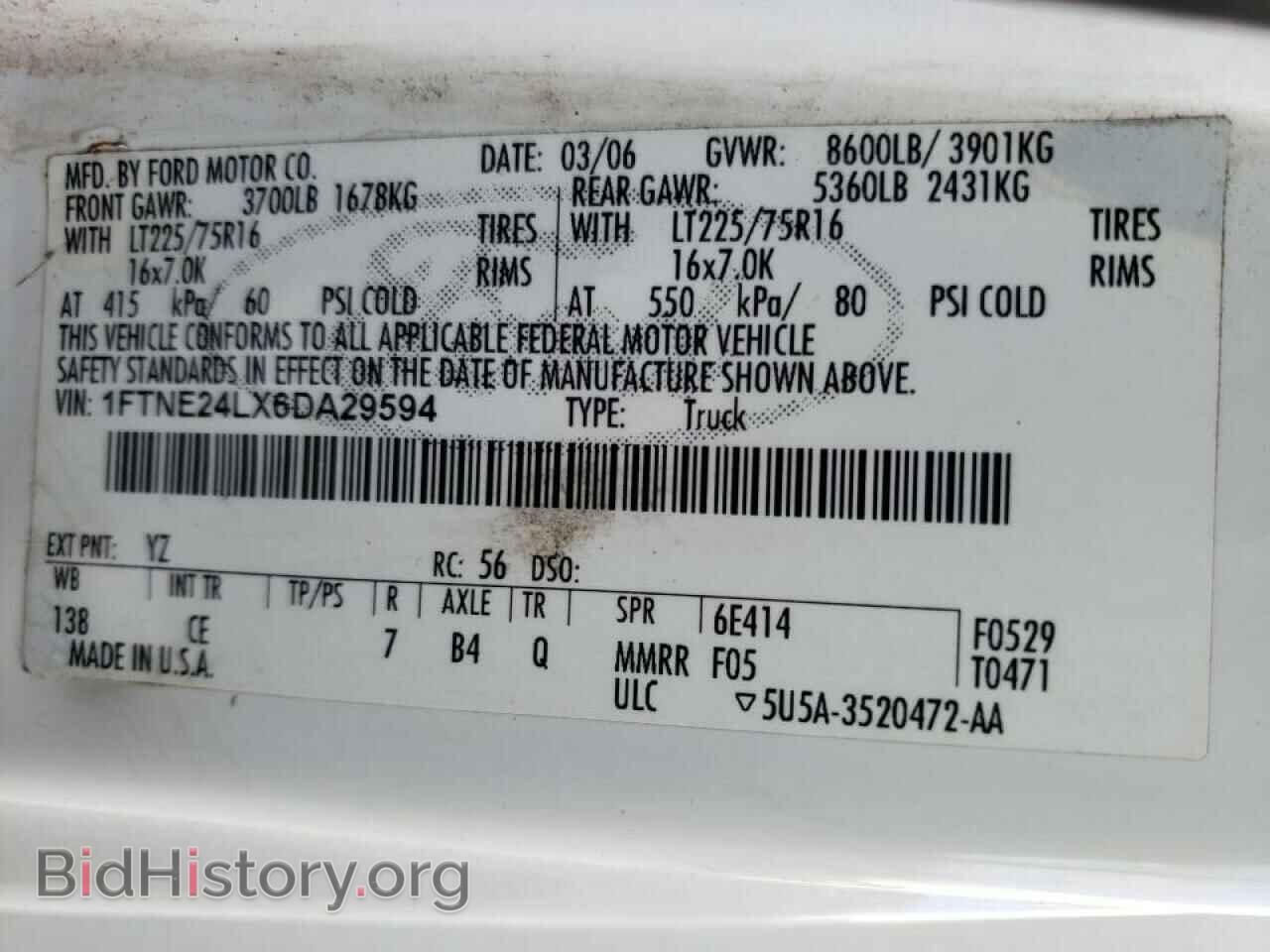 2006 FORD ECONOLINE - VIN: 1FTNE24LX6DA29594 - Фото 10