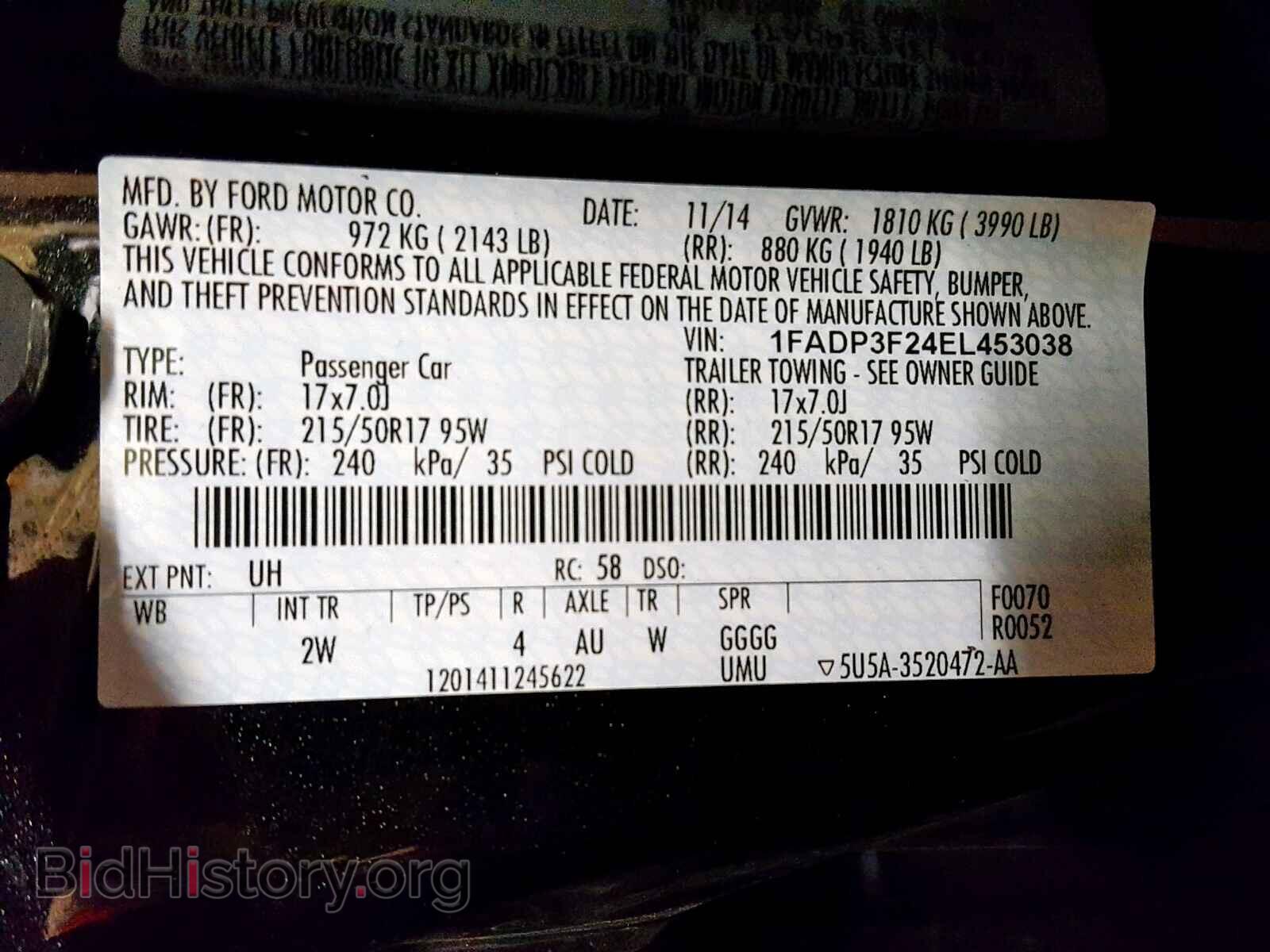 2014 FORD FOCUS SE - VIN: 1FADP3F24EL453038 - Фото 10