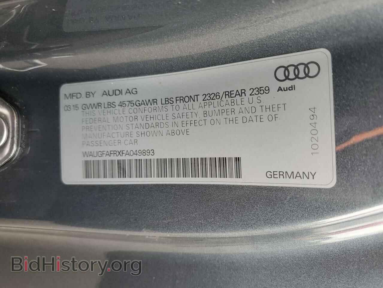 2015 AUDI A5 - VIN: WAUGFAFRXFA049893 - Фото 12