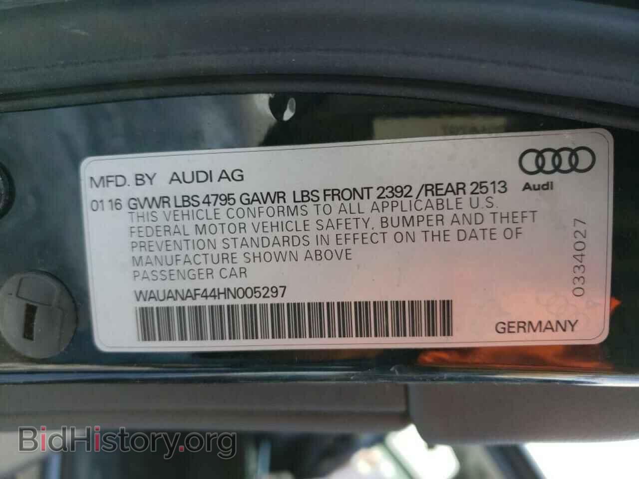 2017 AUDI A4 - VIN: WAUANAF44HN005297 - Фото 10