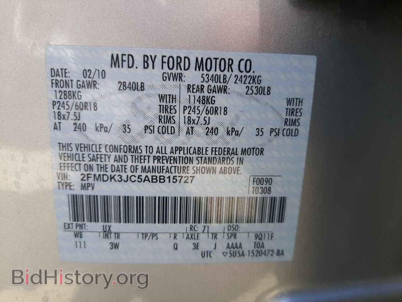 2010 FORD EDGE - VIN: 2FMDK3JC5ABB15727 - Photo 10