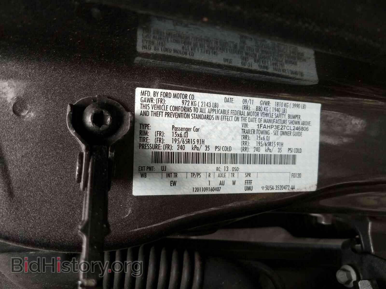 2012 FORD FOCUS - VIN: 1FAHP3E27CL246806 - Photo 10