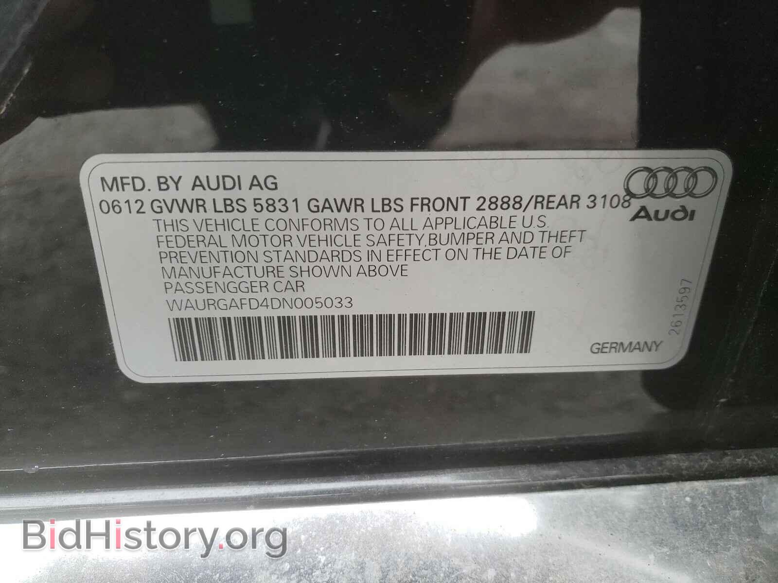 2013 AUDI A8 - VIN: WAURGAFD4DN005033 - Photo 10