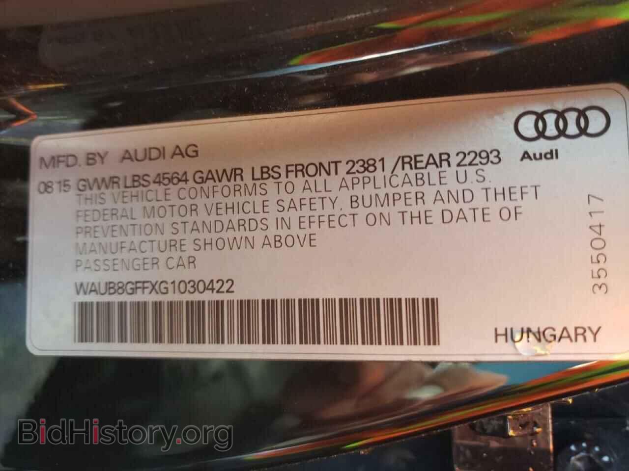 2016 AUDI A3 - VIN: WAUB8GFFXG1030422 - Фото 10