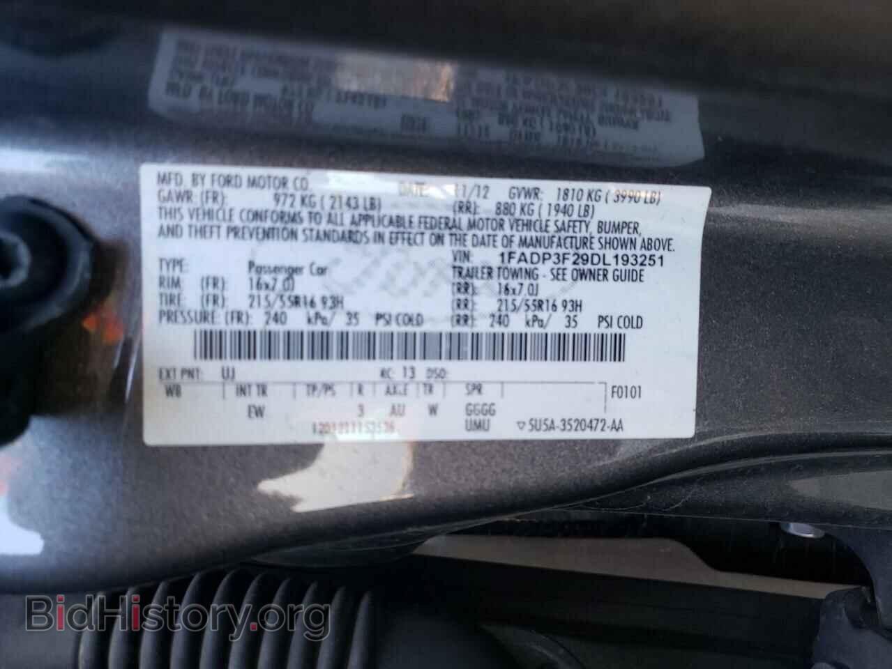 2013 FORD FOCUS - VIN: 1FADP3F29DL193251 - Фото 10