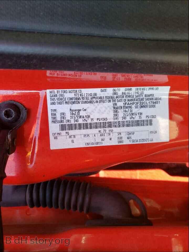 2012 FORD FOCUS - VIN: 1FAHP3F22CL179451 - Фото 10