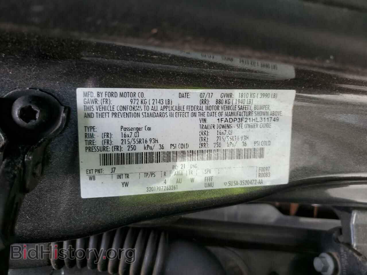 2017 FORD FOCUS - VIN: 1FADP3F21HL311749 - Фото 12