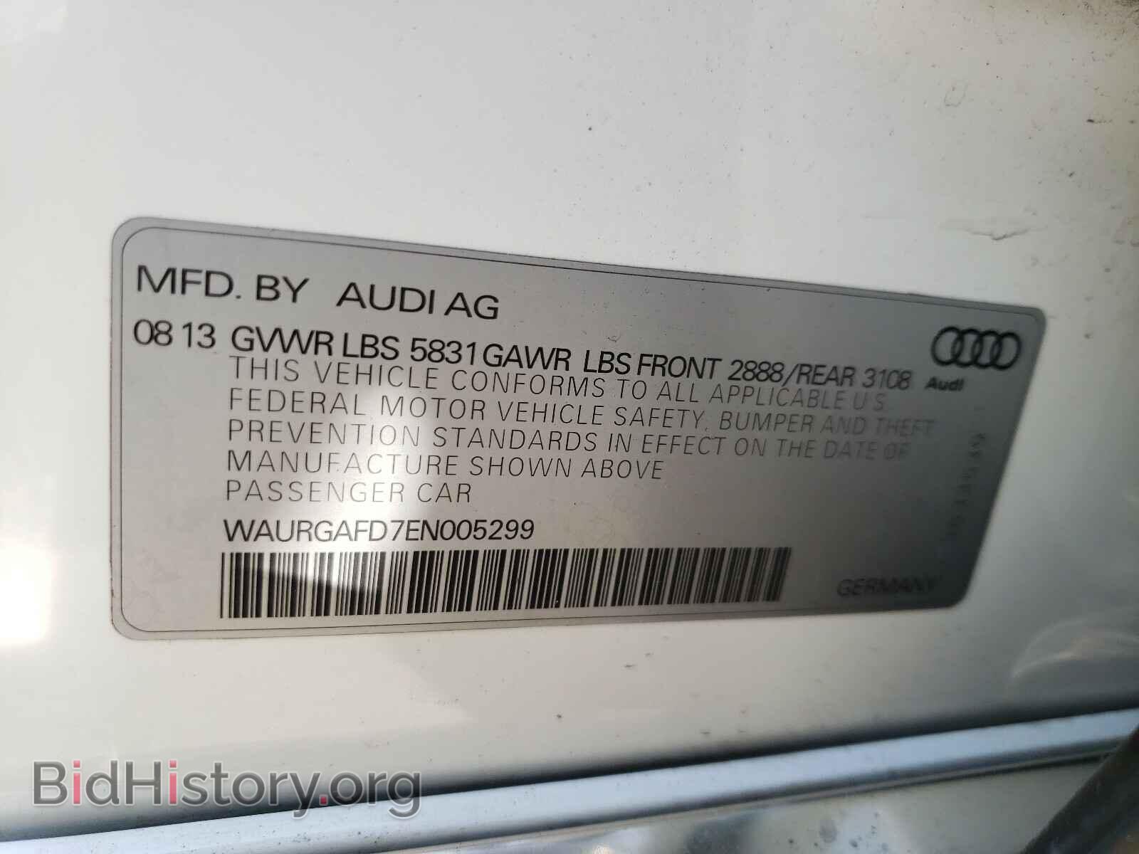 2014 AUDI A8 - VIN: WAURGAFD7EN005299 - Фото 10