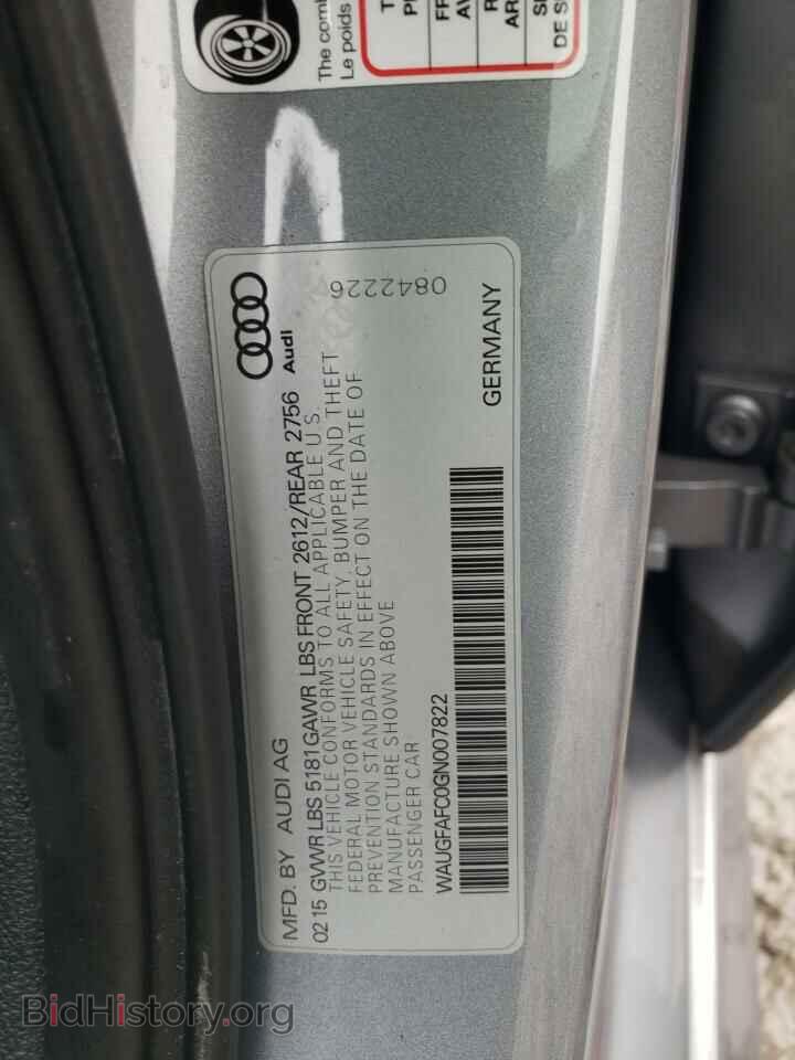 2016 AUDI A6 - VIN: WAUGFAFC0GN007822 - Фото 12