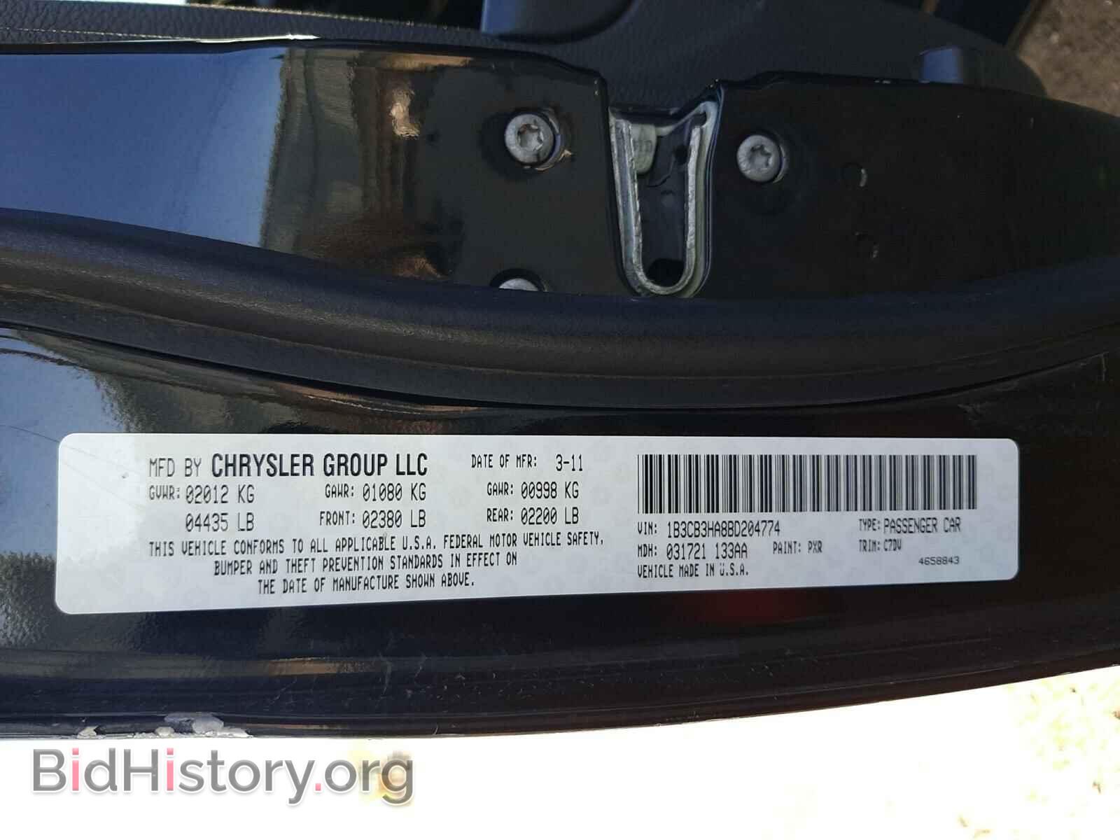 2011 DODGE CALIBER - VIN: 1B3CB3HA8BD204774 - Фото 10