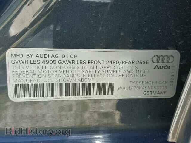 2009 AUDI A4 - VIN: WAULF78K49N053713 - Фото 10