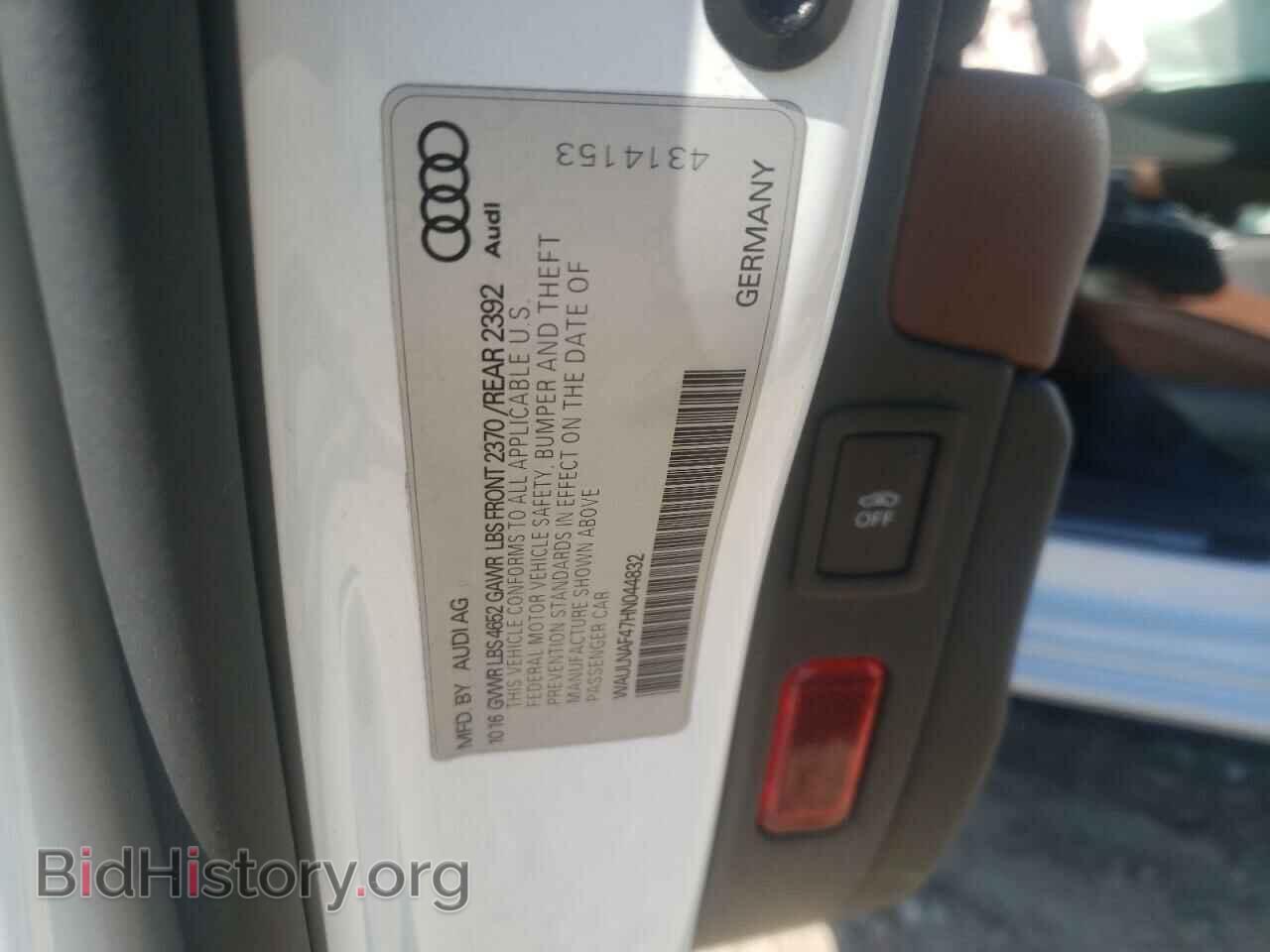 2017 AUDI A4 - VIN: WAULNAF47HN044832 - Фото 10
