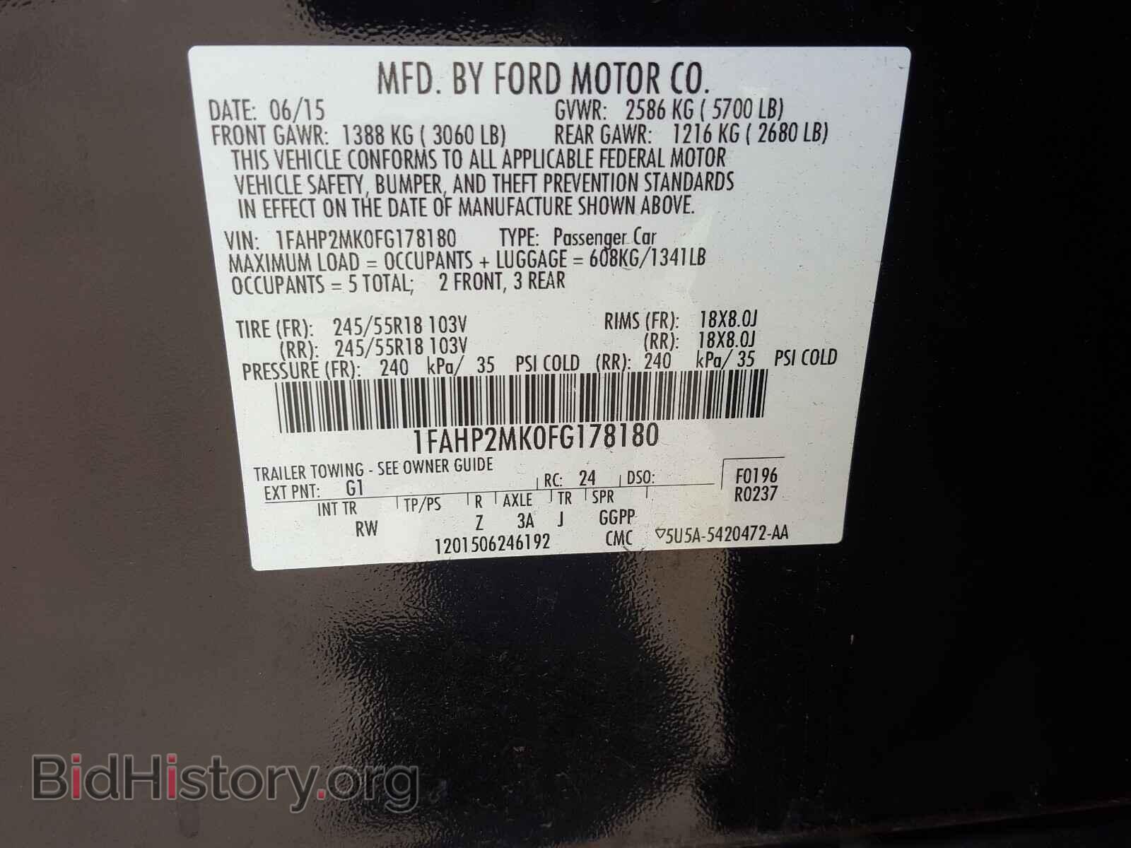 2015 FORD TAURUS - VIN: 1FAHP2MK0FG178180 - Photo 10