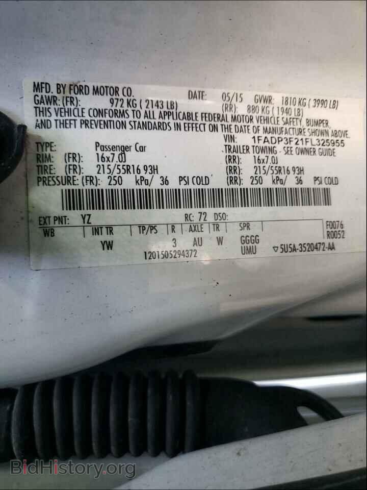 2015 FORD FOCUS - VIN: 1FADP3F21FL325955 - Фото 10