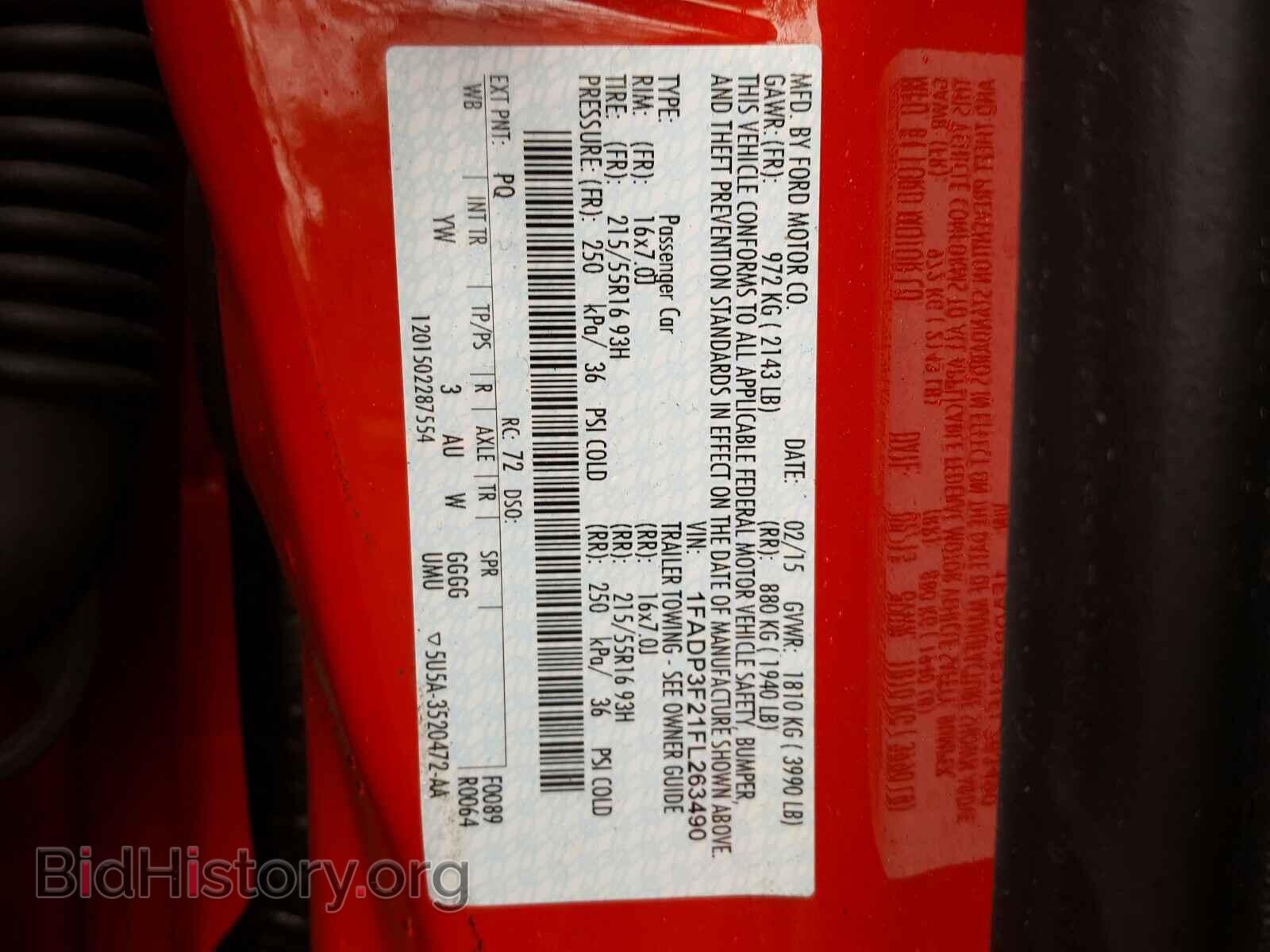 2015 FORD FOCUS - VIN: 1FADP3F21FL263490 - Фото 10