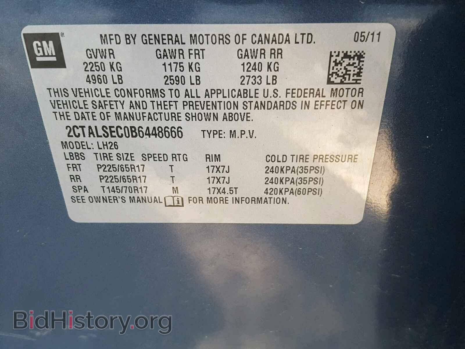 2011 GMC TERRAIN - VIN: 2CTALSEC0B6448666 - Photo 10