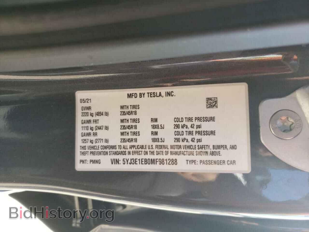 2021 TESLA MODEL 3 - VIN: 5YJ3E1EB0MF981288 - Photo 10