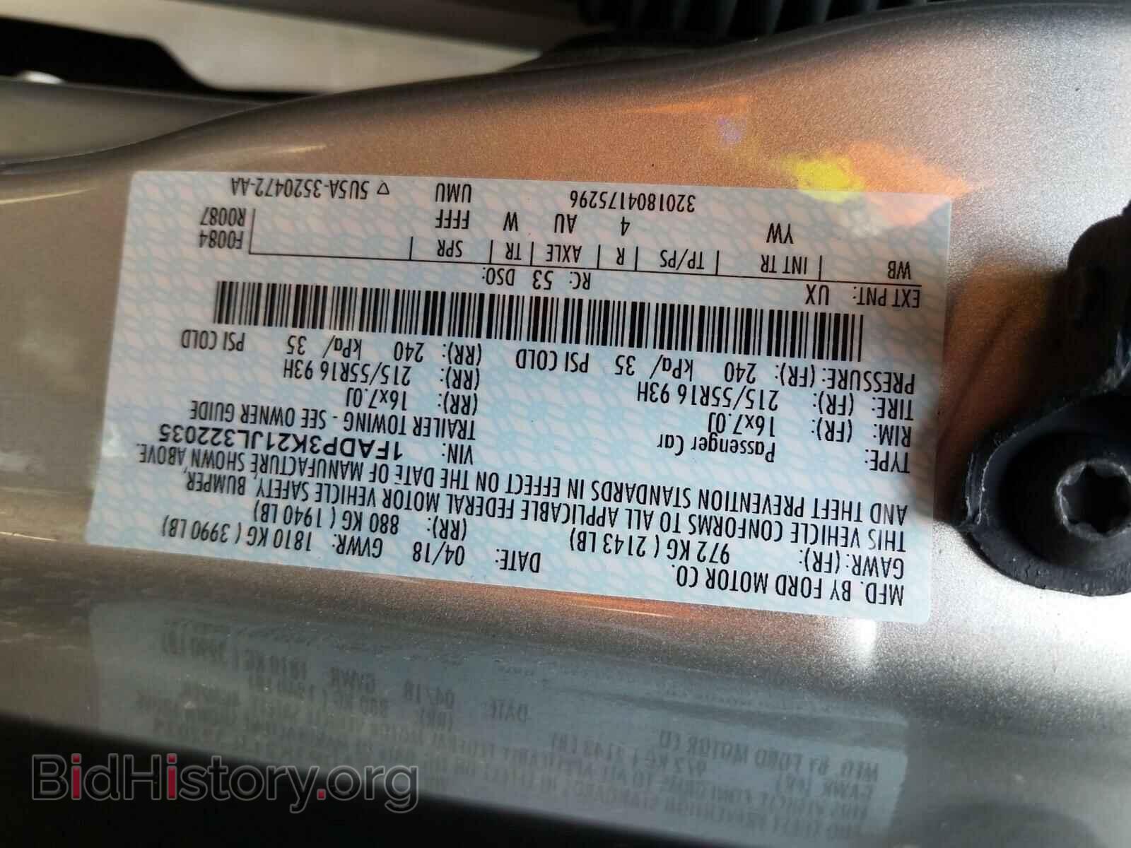 2018 FORD FOCUS - VIN: 1FADP3K21JL322035 - Фото 10