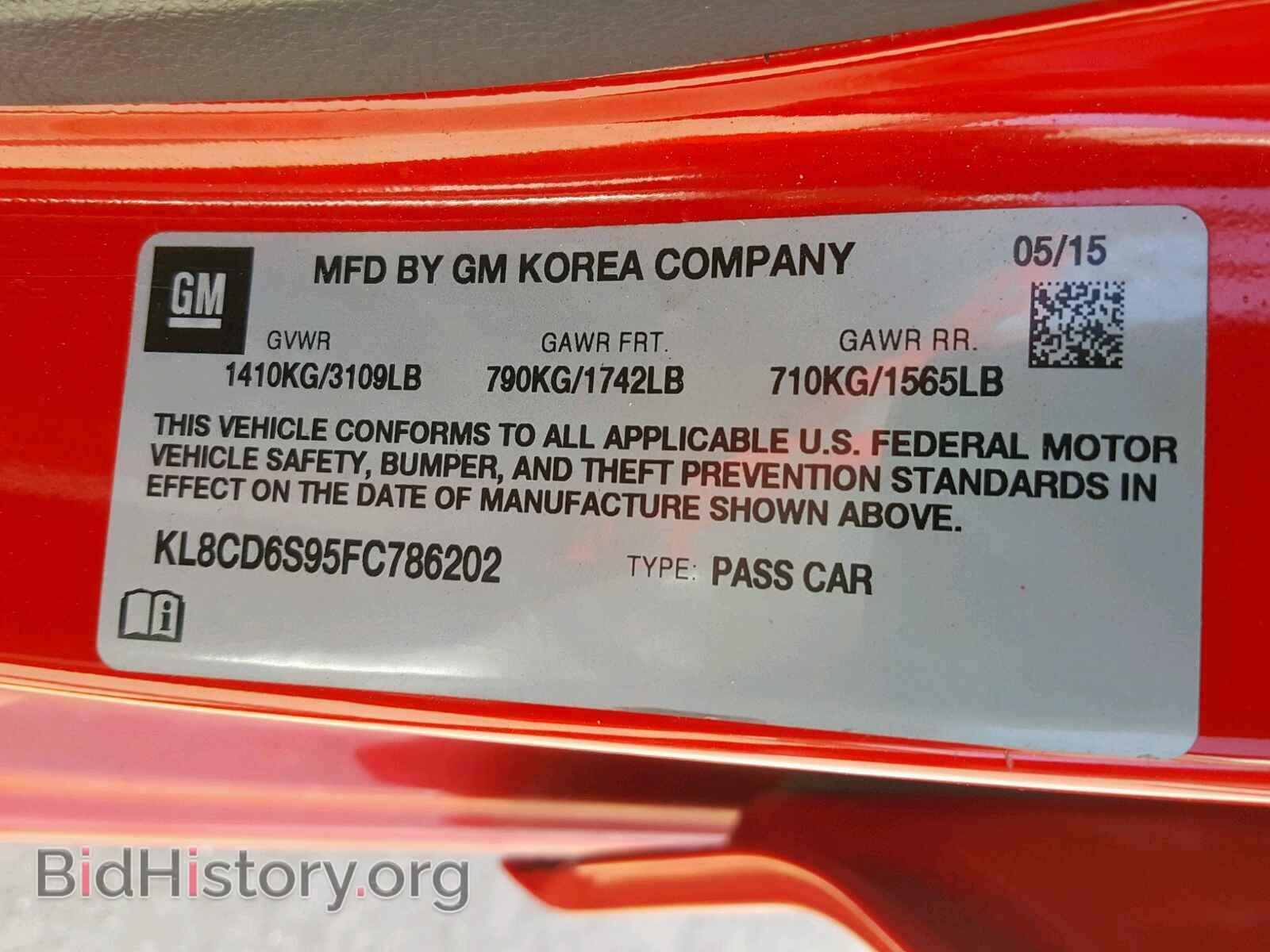 2015 CHEVROLET SPARK - VIN: KL8CD6S95FC786202 - Фото 10