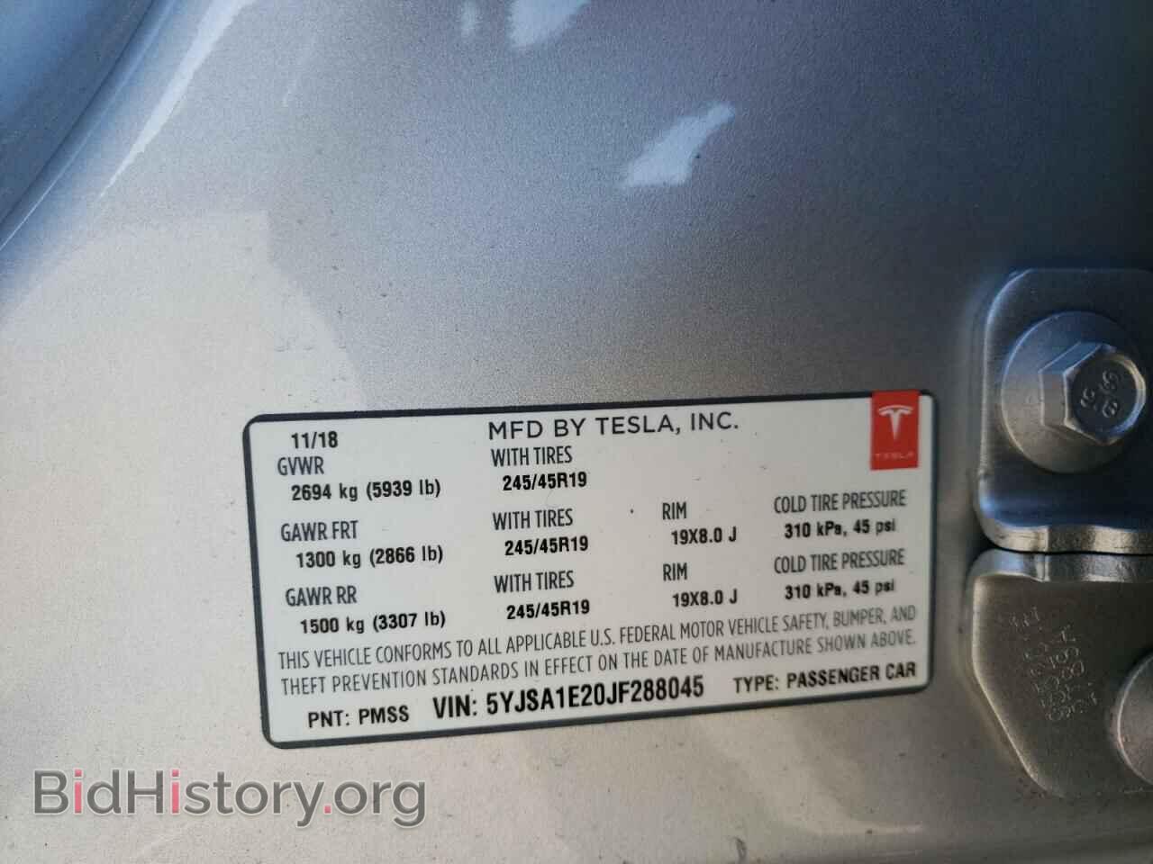 2018 TESLA MODEL S - VIN: 5YJSA1E20JF288045 - Photo 10