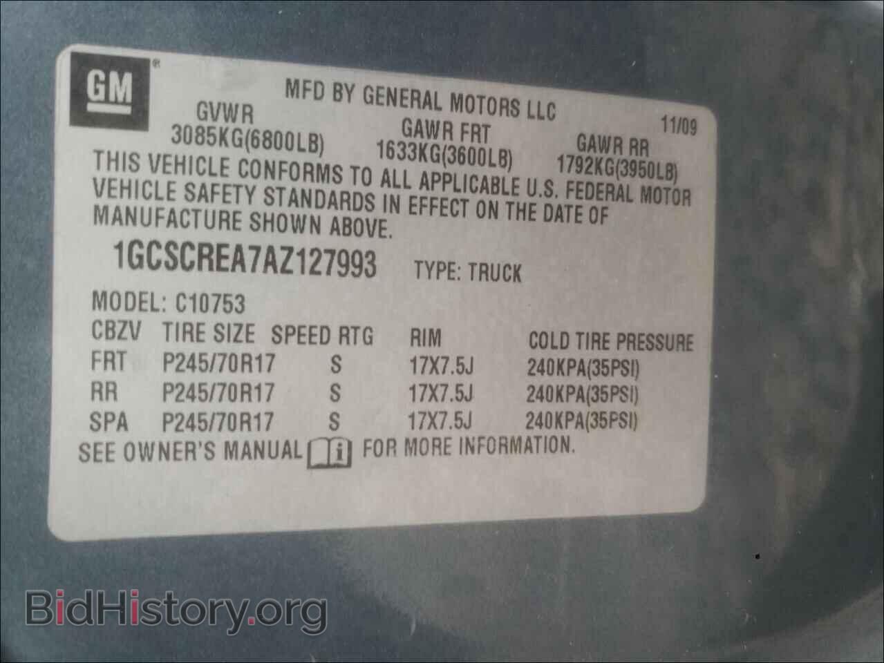 2010 CHEVROLET SILVERADO - VIN: 1GCSCREA7AZ127993 - Фото 10