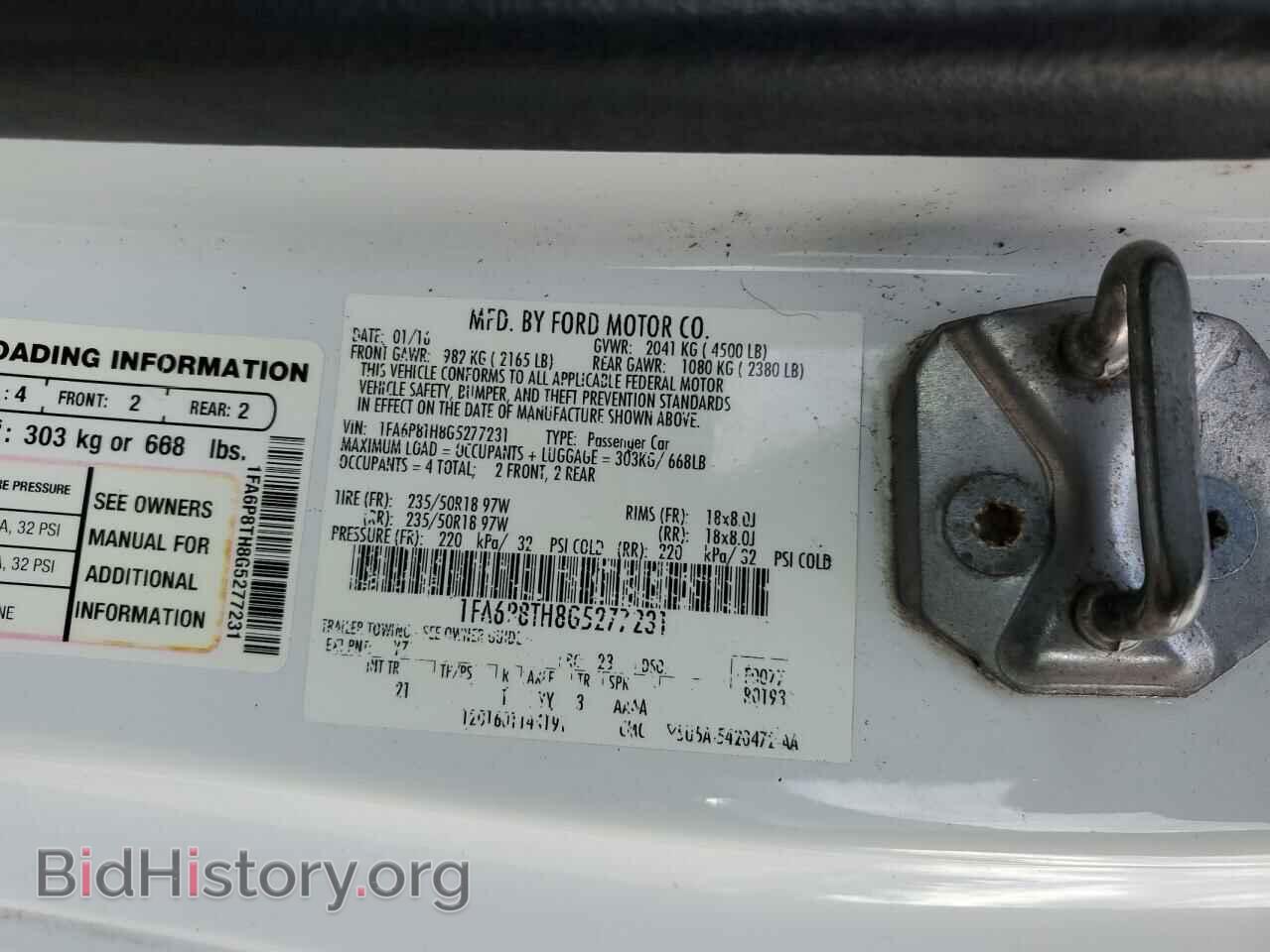 2016 FORD ALL Models - VIN: 1FA6P8TH8G5277231 - Фото 13