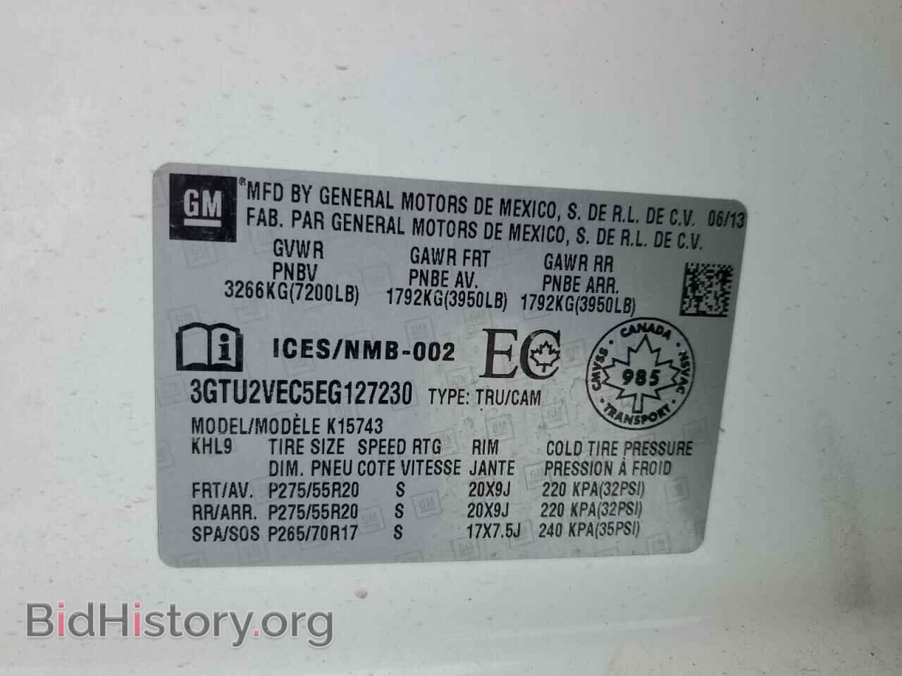 2014 GMC SIERRA - VIN: 3GTU2VEC5EG127230 - Фото 12