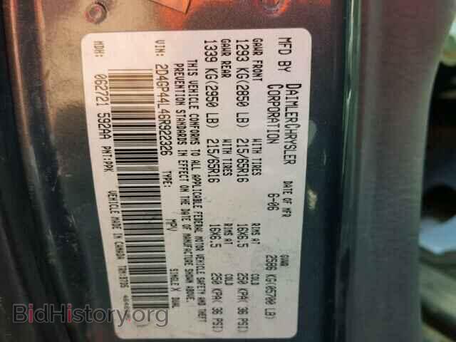 2006 DODGE CARAVAN - VIN: 2D4GP44L46R922326 - Фото 10
