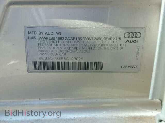 2006 AUDI A4 - VIN: WAUAF78E56A149029 - Photo 10