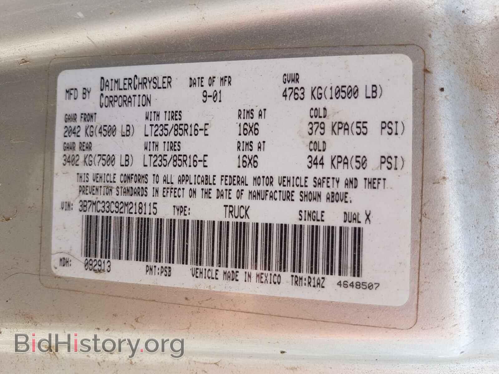 2002 DODGE RAM 3500 - VIN: 3B7MC33C92M218115 - Photo 10