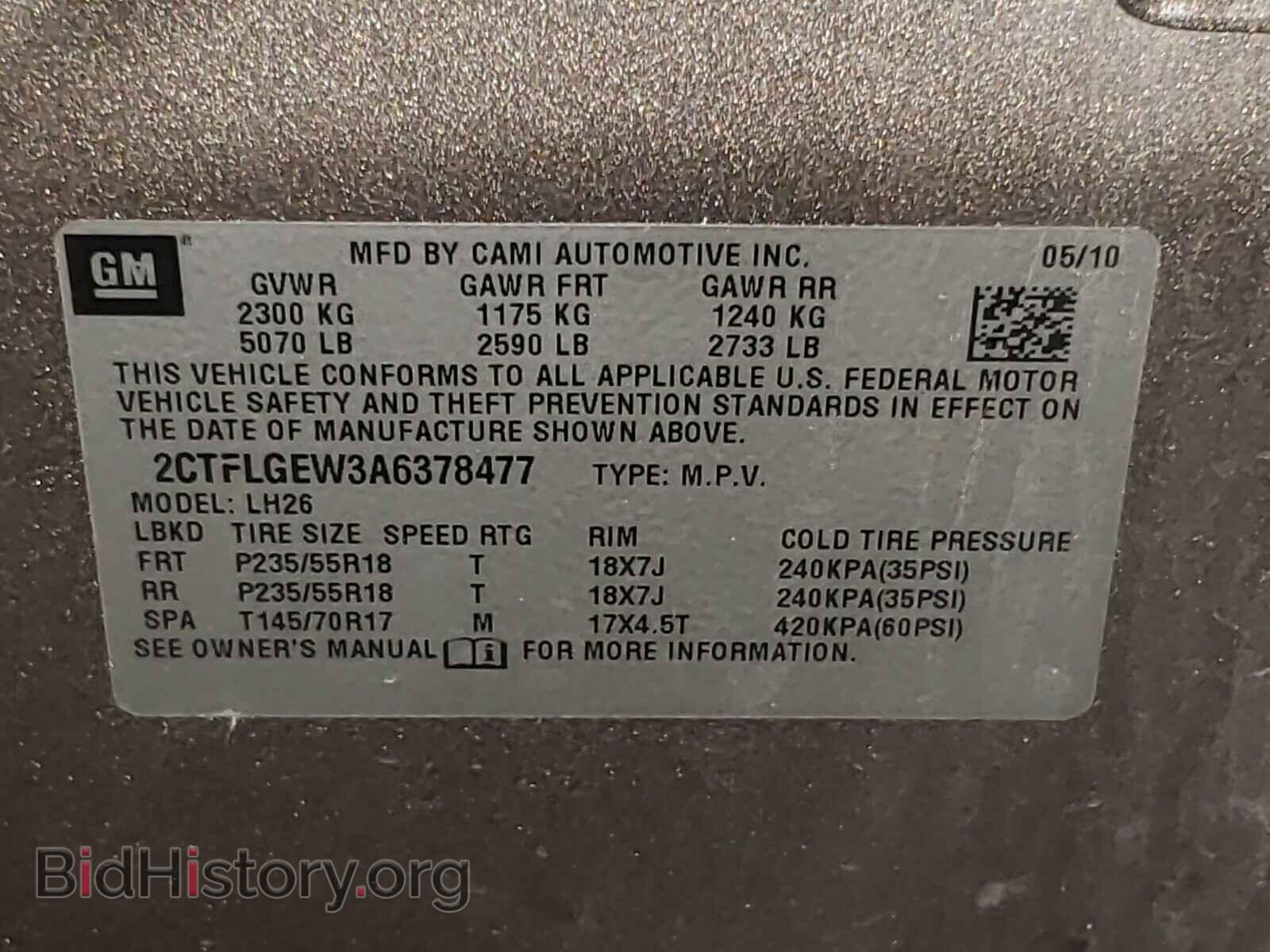 2010 GMC TERRAIN - VIN: 2CTFLGEW3A6378477 - Фото 10