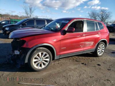 2013 BMW X3 XDRIVE28I, красный — VIN 5UXWX9C57D0D06184, Copart