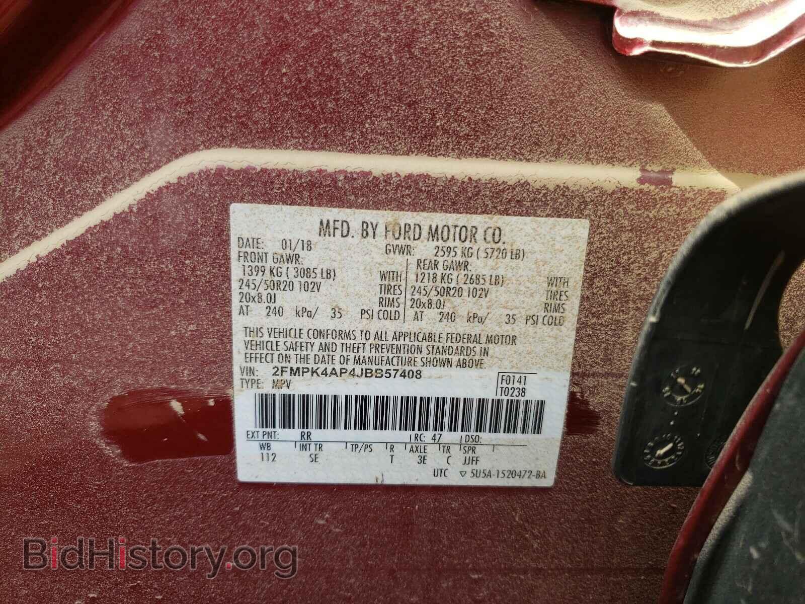 2018 FORD EDGE - VIN: 2FMPK4AP4JBB57408 - Photo 10