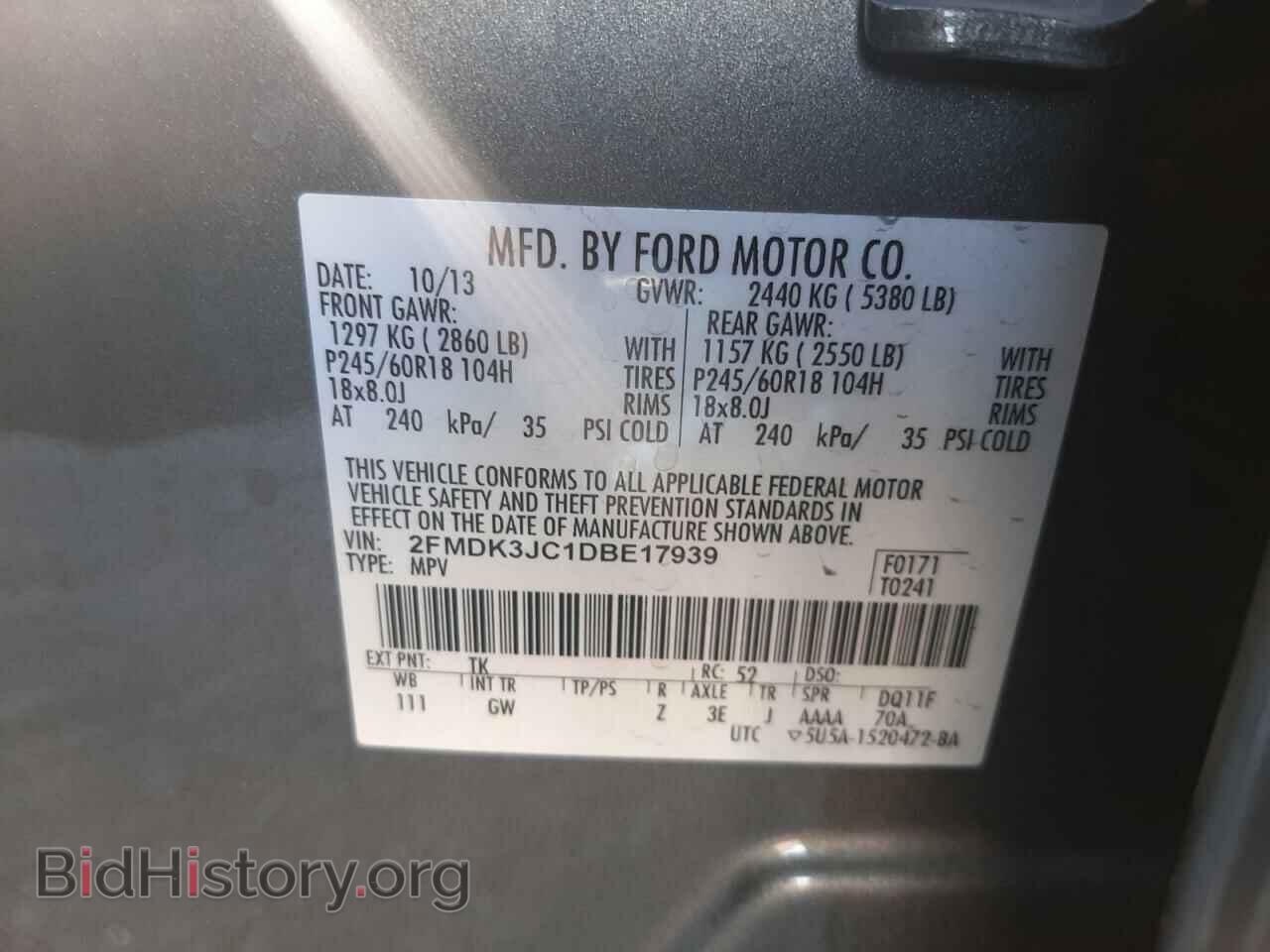 2013 FORD EDGE - VIN: 2FMDK3JC1DBE17939 - Photo 10