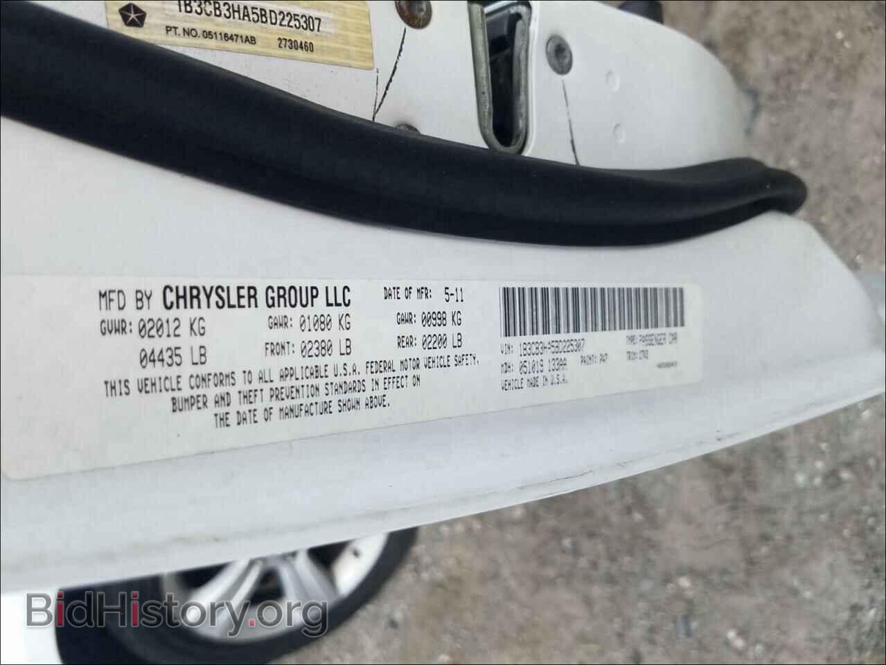 2011 DODGE CALIBER - VIN: 1B3CB3HA5BD225307 - Фото 10